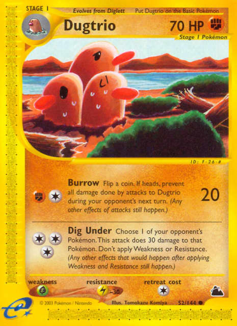 Dugtrio (Reverse Holofoil) (52) — Skyridge