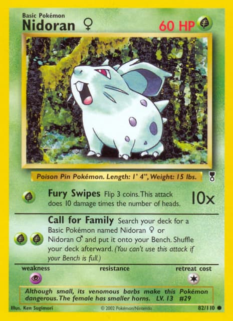 Nidoran ♀ (Reverse Holofoil) (82) — Legendary Collection