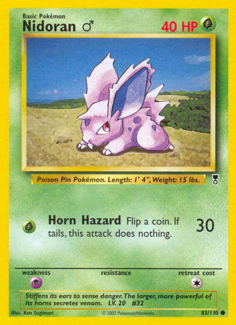 Nidoran ♂ (Reverse Holofoil) (83) — Legendary Collection