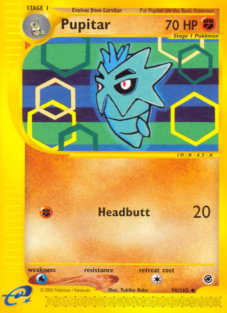 Pupitar (Reverse Holofoil) (90) — Expedition Base Set
