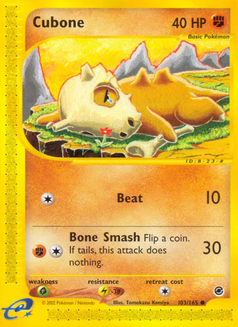 Cubone (Reverse Holofoil) (103) — Expedition Base Set