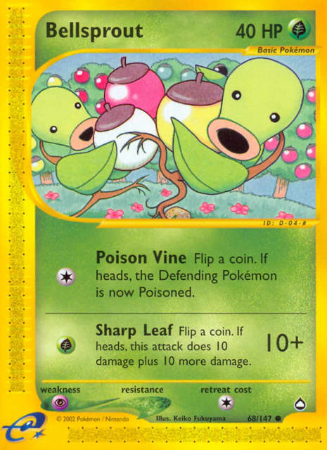 Bellsprout (Reverse Holofoil) (68) — Aquapolis