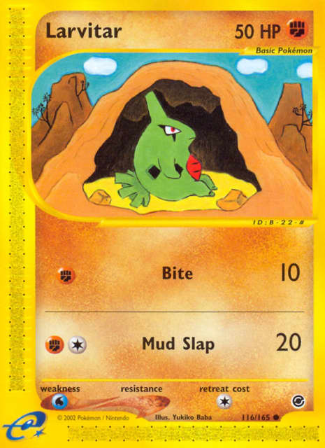Larvitar (Reverse Holofoil) (116) — Expedition Base Set