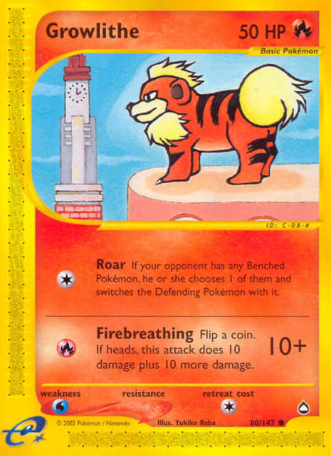 Growlithe (Reverse Holofoil) (80) — Aquapolis