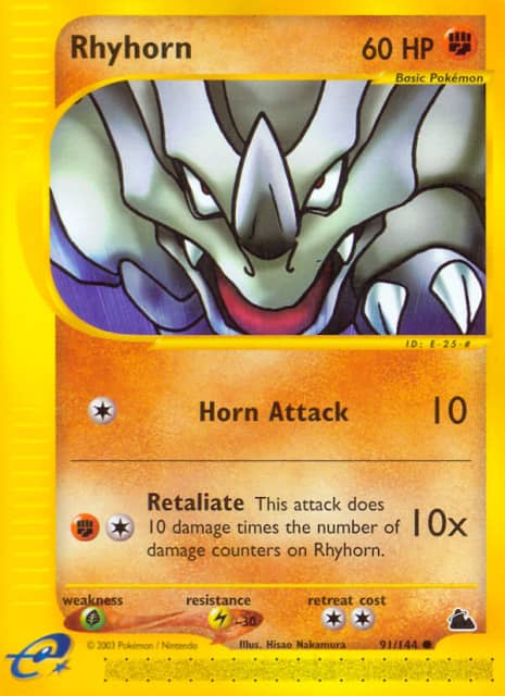 Rhyhorn (Reverse Holofoil) (91) — Skyridge