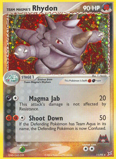 Team Magma's Rhydon (Reverse Holofoil) (11) — Team Magma vs Team Aqua
