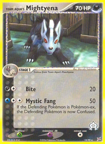 Team Aqua's Mightyena (Reverse Holofoil) (15) — Team Magma vs Team Aqua