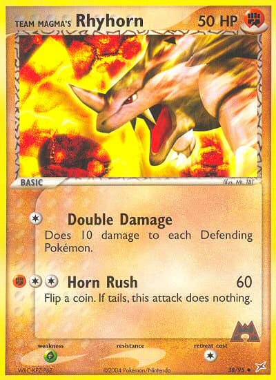 Team Magma's Rhyhorn (Reverse Holofoil) (38) — Team Magma vs Team Aqua