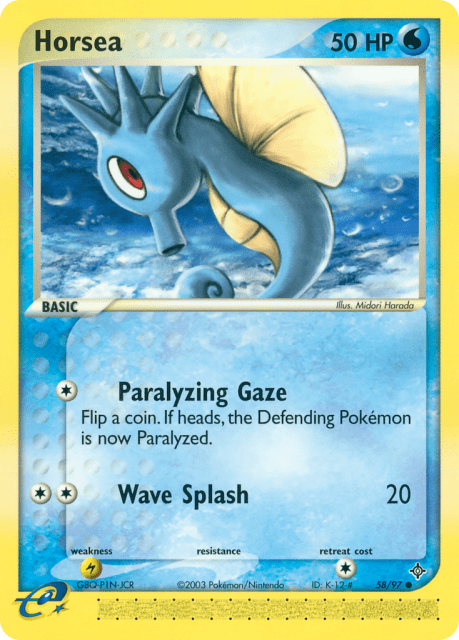 Horsea (Reverse Holofoil) (58) — Dragon