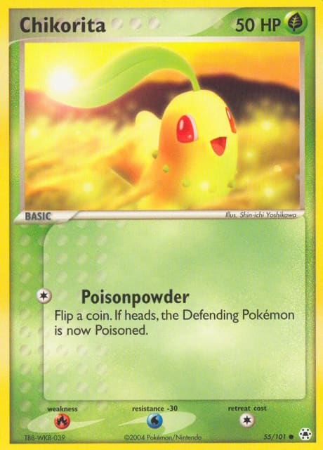 Chikorita (Reverse Holofoil) (55) — Hidden Legends