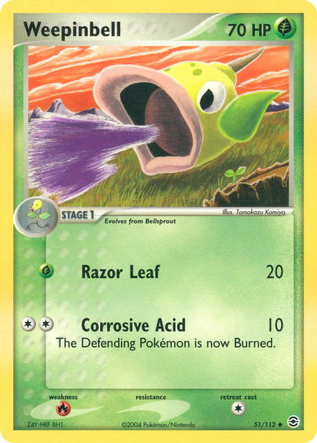 Weepinbell (Reverse Holofoil) (51) — FireRed & LeafGreen