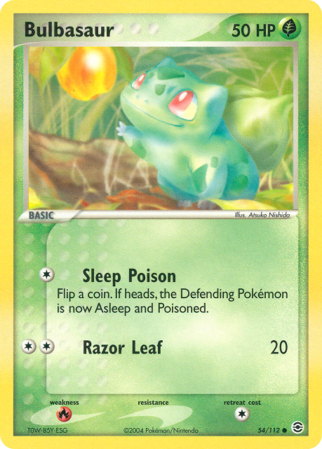 Bulbasaur (Reverse Holofoil) (54) — FireRed & LeafGreen