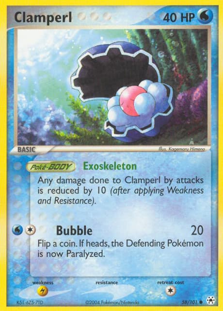 Clamperl (Reverse Holofoil) (58) — Hidden Legends