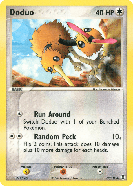 Doduo (Reverse Holofoil) (62) — FireRed & LeafGreen