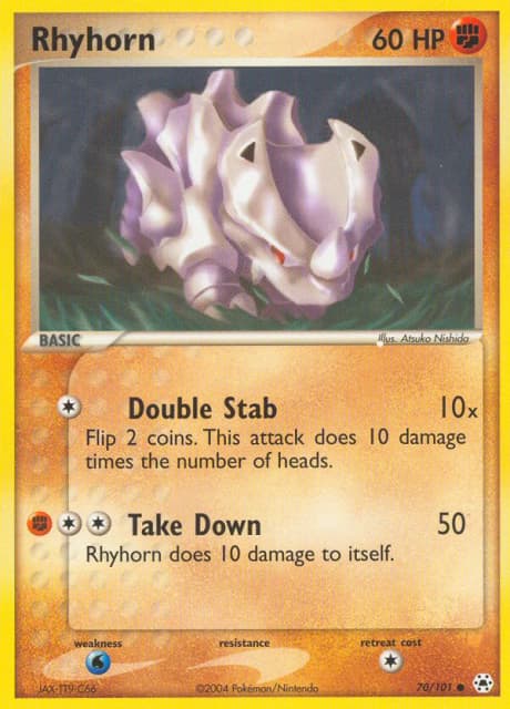Rhyhorn (Reverse Holofoil) (70) — Hidden Legends