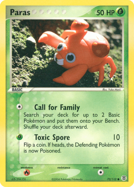 Paras (Reverse Holofoil) (72) — FireRed & LeafGreen