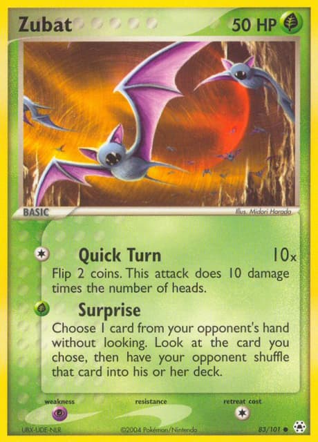 Zubat (Reverse Holofoil) (83) — Hidden Legends