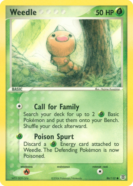 Weedle (Reverse Holofoil) (86) — FireRed & LeafGreen