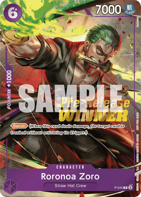 Roronoa Zoro (Pre Release Winner Stamp) (45) — Promos