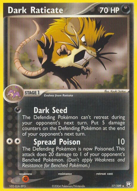 Dark Raticate (Reverse Holofoil) (17) — Team Rocket Returns