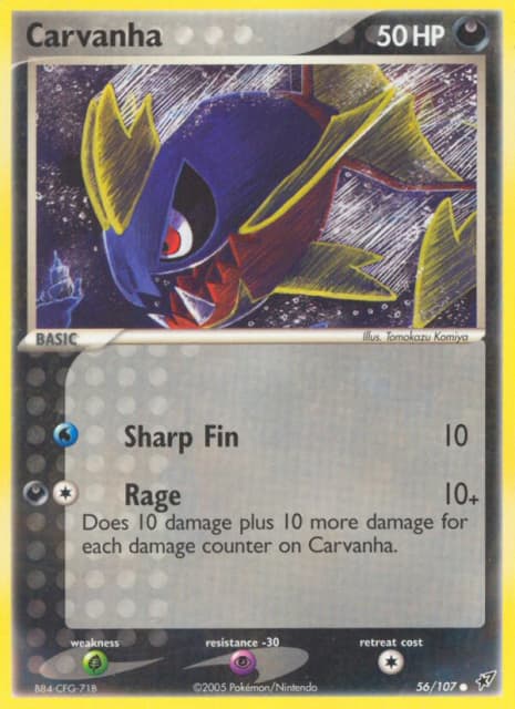 Carvanha (Reverse Holofoil) (56) — Deoxys