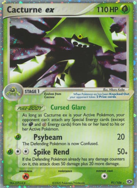 Cacturne ex (Holofoil) (91) — Emerald