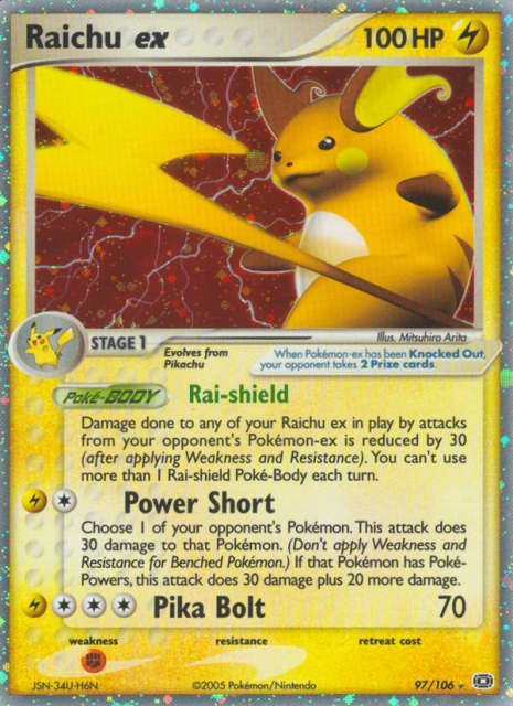 Raichu ex (Holofoil) (97) — Emerald