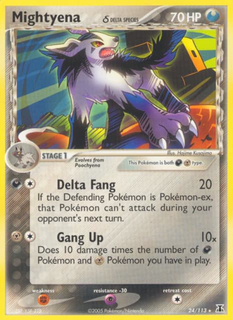 Mightyena δ (Reverse Holofoil) (24) — Delta Species