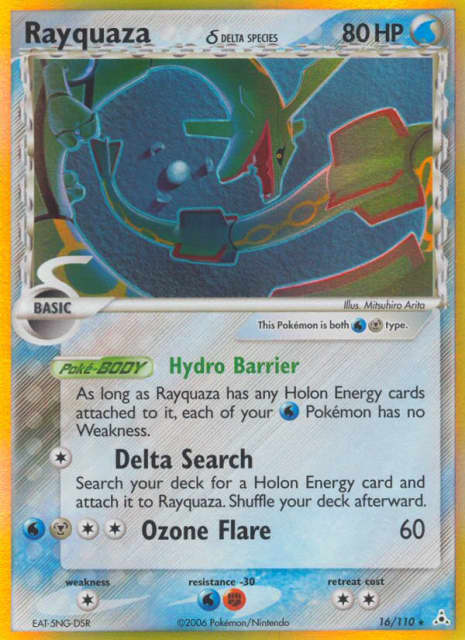 Rayquaza δ (Reverse Holofoil) (16) — Holon Phantoms