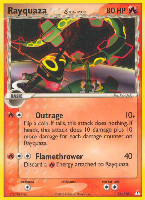Rayquaza δ (Reverse Holofoil) (26) — Holon Phantoms