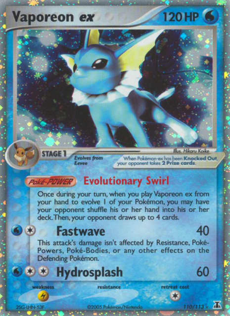 Vaporeon ex (Jun Hasebe) (110) — Delta Species