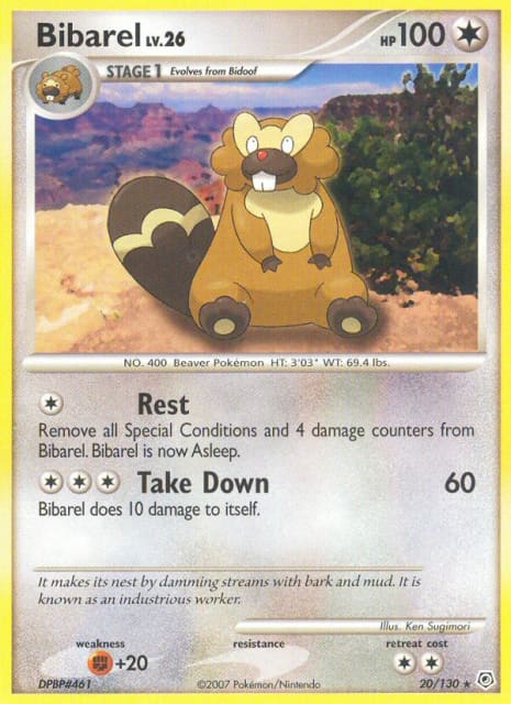 Bibarel (Reverse Holofoil) (20) — Diamond & Pearl