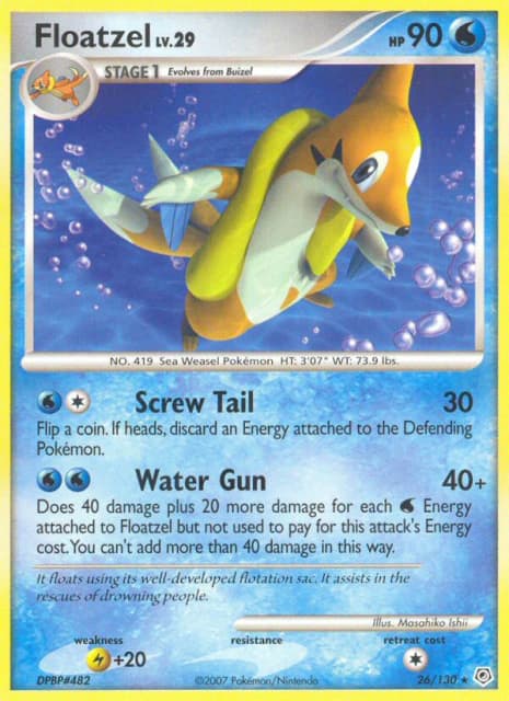 Floatzel (Reverse Holofoil) (26) — Diamond & Pearl
