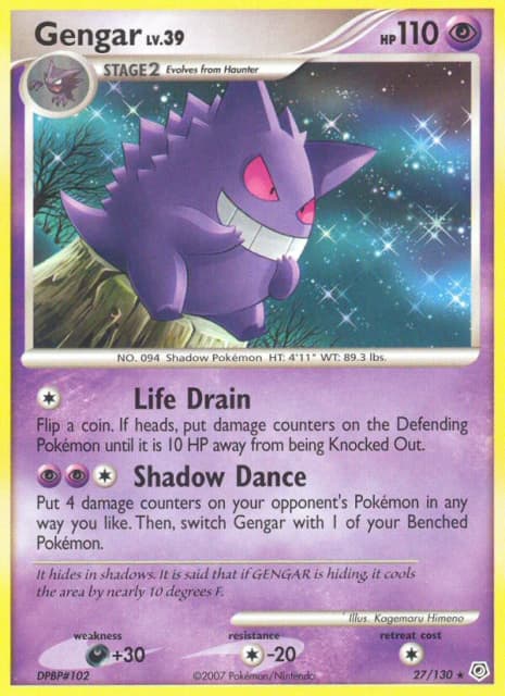 Gengar (Reverse Holofoil) (27) — Diamond & Pearl
