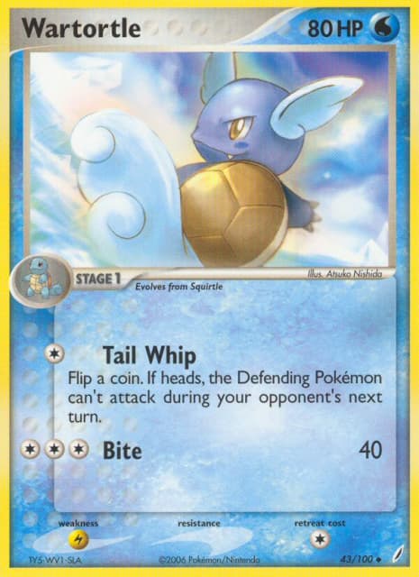 Wartortle (Reverse Holofoil) (43) — Crystal Guardians