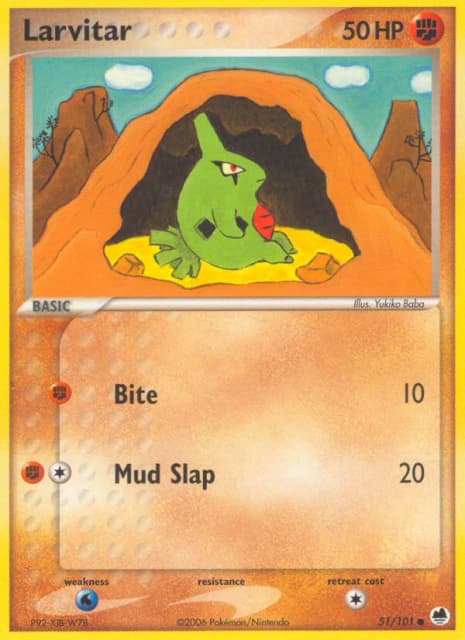 Larvitar (Reverse Holofoil) (51) — Dragon Frontiers