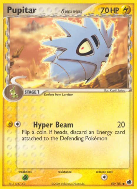 Pupitar δ (Reverse Holofoil) (59) — Dragon Frontiers