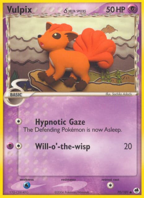Vulpix δ (Reverse Holofoil) (70) — Dragon Frontiers