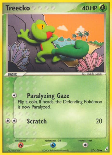 Treecko (Reverse Holofoil) (67) — Crystal Guardians