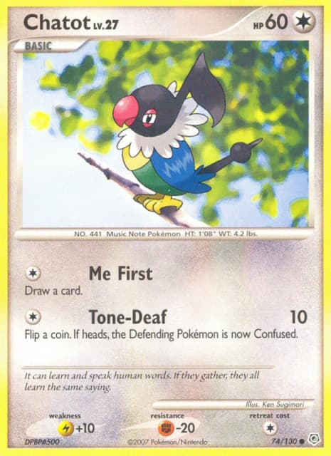 Chatot (Reverse Holofoil) (74) — Diamond & Pearl