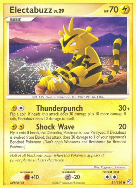 Electabuzz (Reverse Holofoil) (81) — Diamond & Pearl