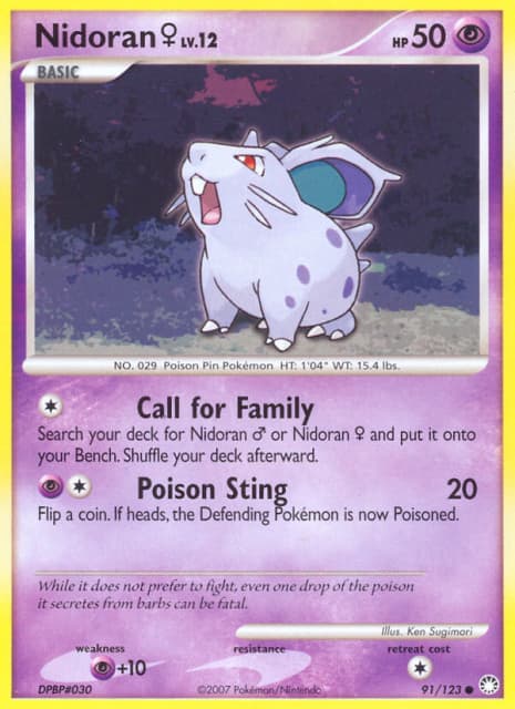 Nidoran ♀ (Reverse Holofoil) (91) — Mysterious Treasures