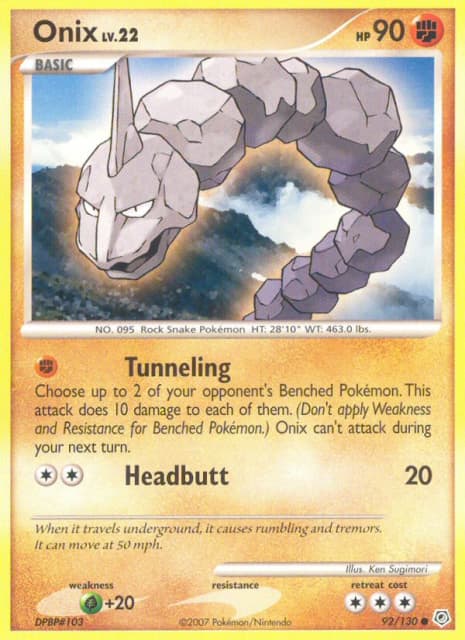 Onix (Reverse Holofoil) (92) — Diamond & Pearl