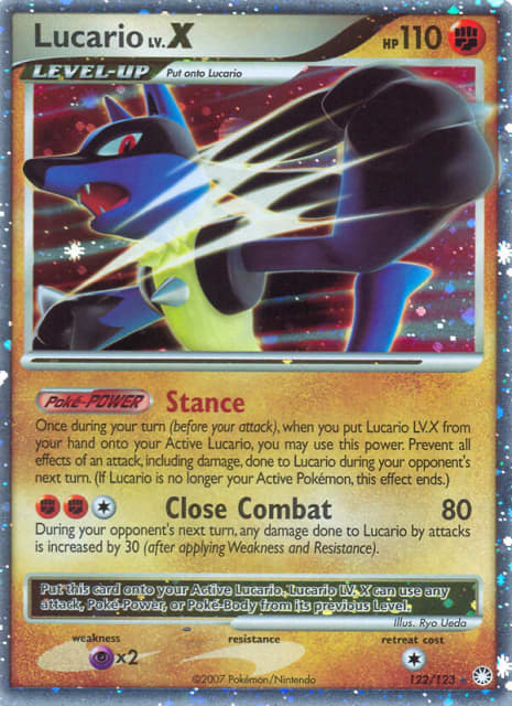 Lucario LV.X (Holofoil) (122) — Mysterious Treasures
