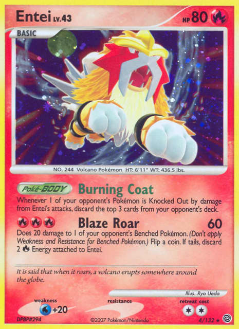 Entei (Cracked Ice Holofoil) (4) — Secret Wonders