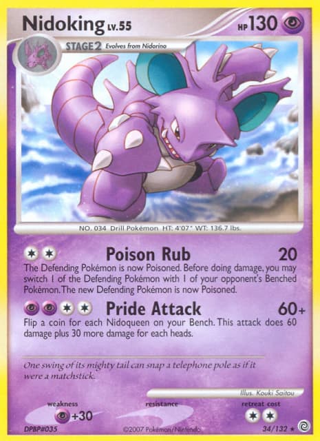 Nidoking (Reverse Holofoil) (34) — Secret Wonders