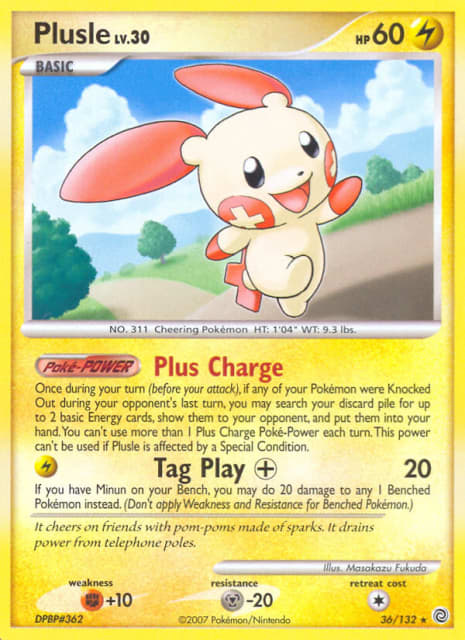 Plusle (Reverse Holofoil) (36) — Secret Wonders