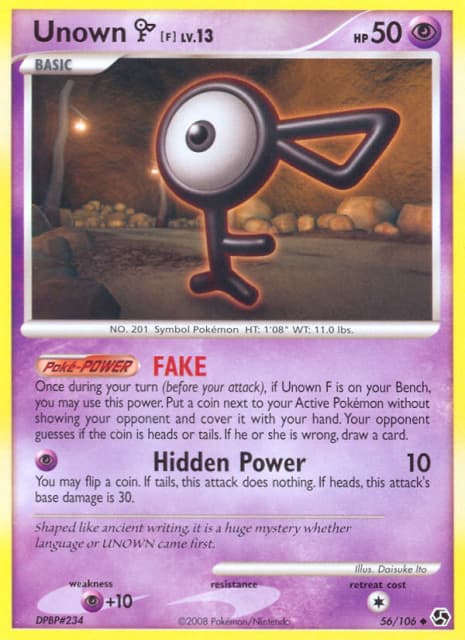 Unown [F] (Reverse Holofoil) (56) — Great Encounters