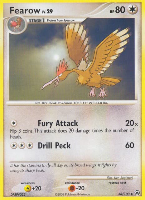 Fearow (Reverse Holofoil) (36) — Majestic Dawn