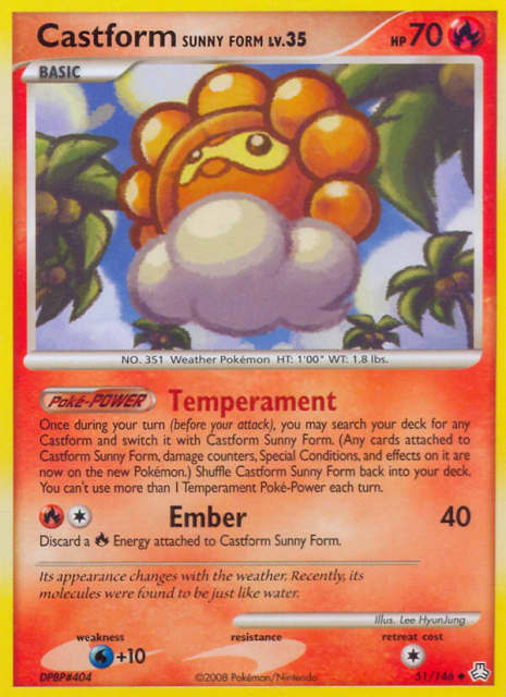 Castform Sunny Form (Reverse Holofoil) (51) — Legends Awakened